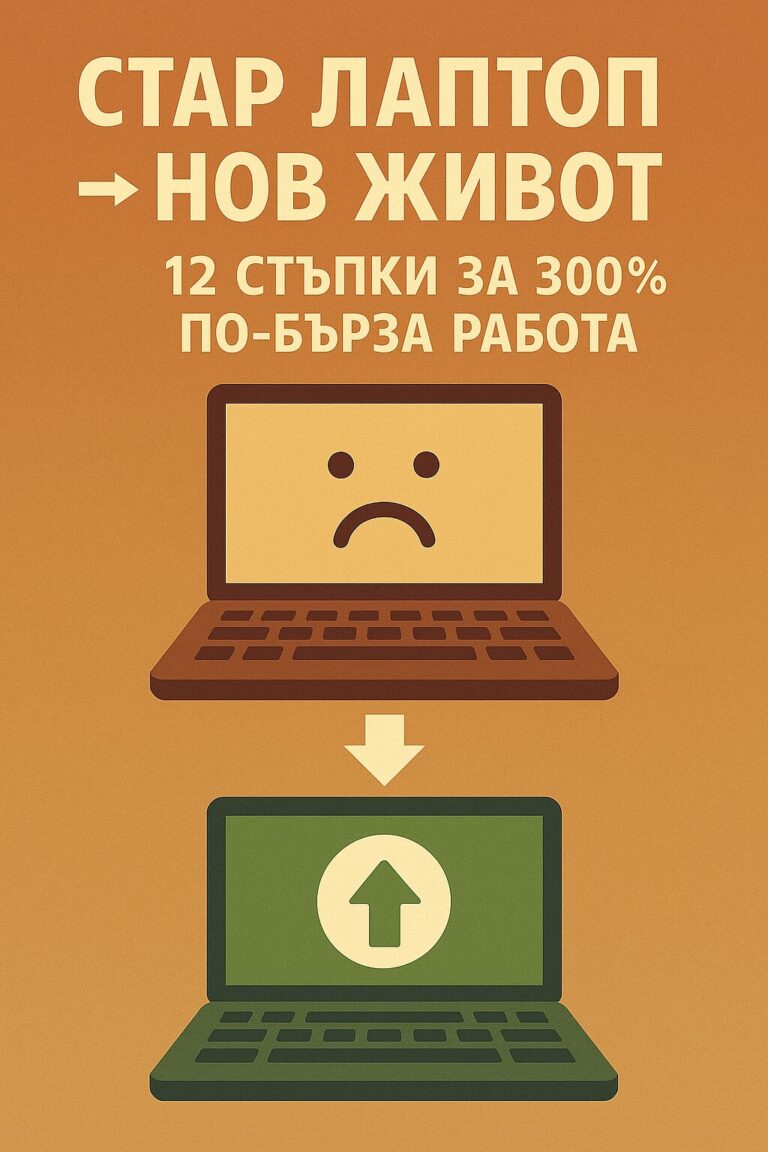 Стар лаптоп → Нов живот: 12 стъпки за 300% по-бърза работа
