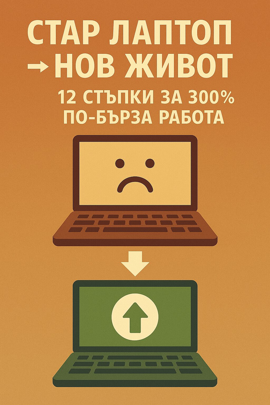 Стар лаптоп → Нов живот: 12 стъпки за 300% по-бърза работа